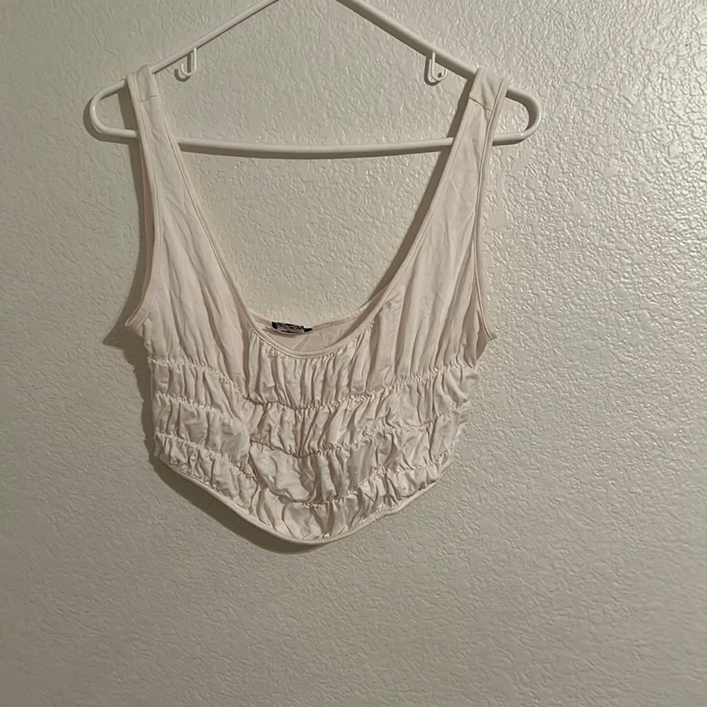 Corset waist Cami top in white